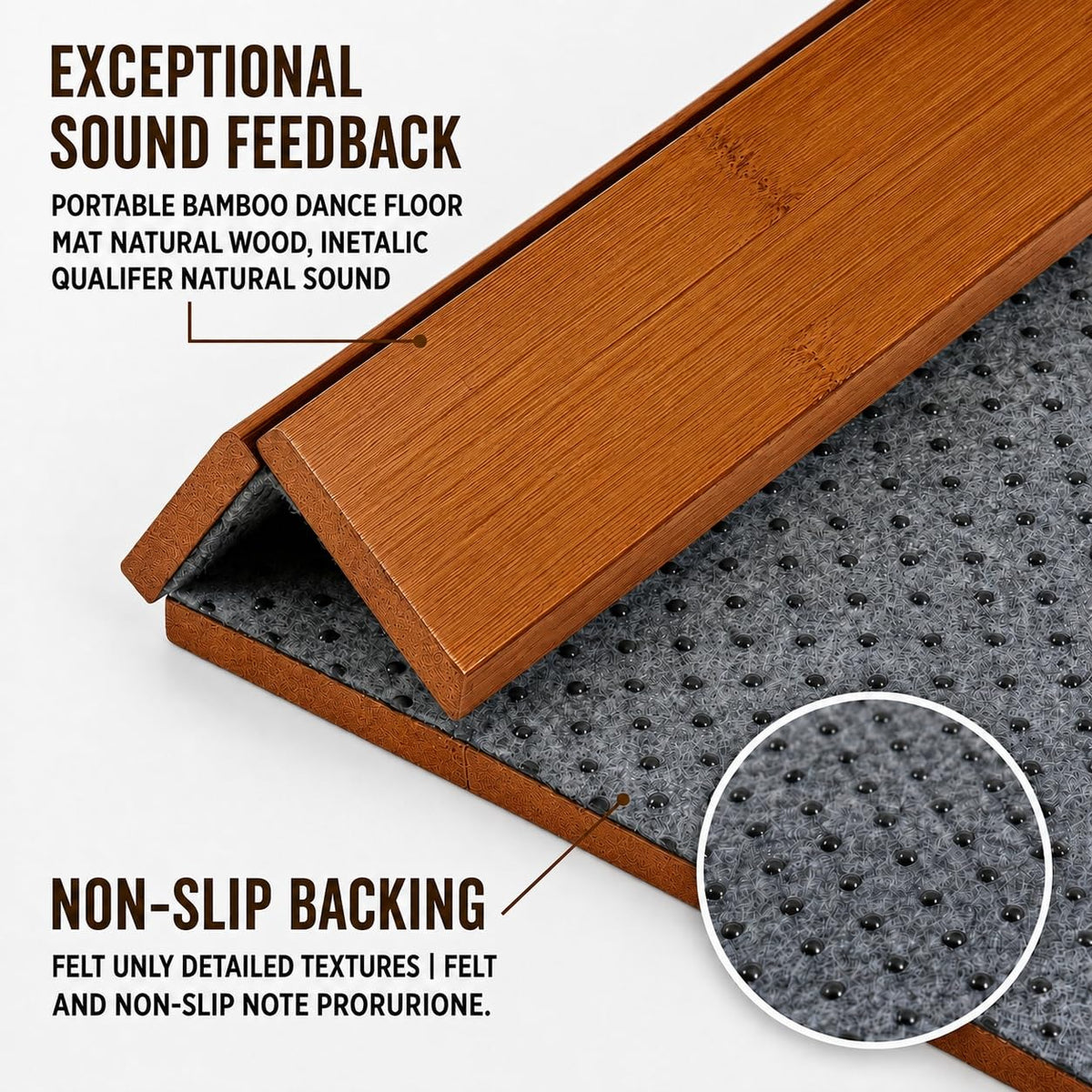 Foldable Tap Dance Floor (Walnut Brown)