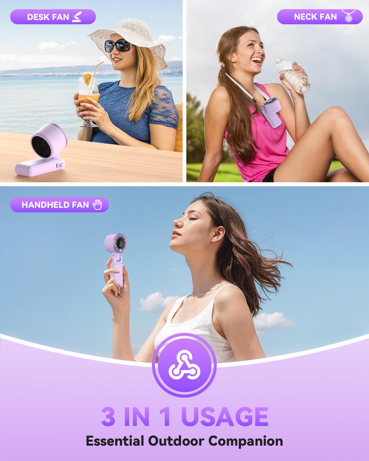 Portable Handheld Turbo Fan (Purple)