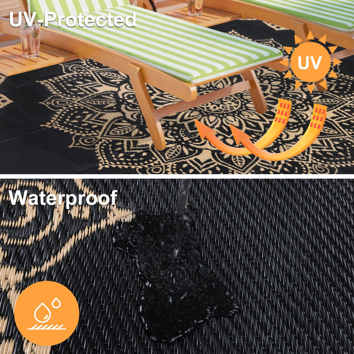 Outdoor Rug 6' x 9' (6' x9' / Black Brown)