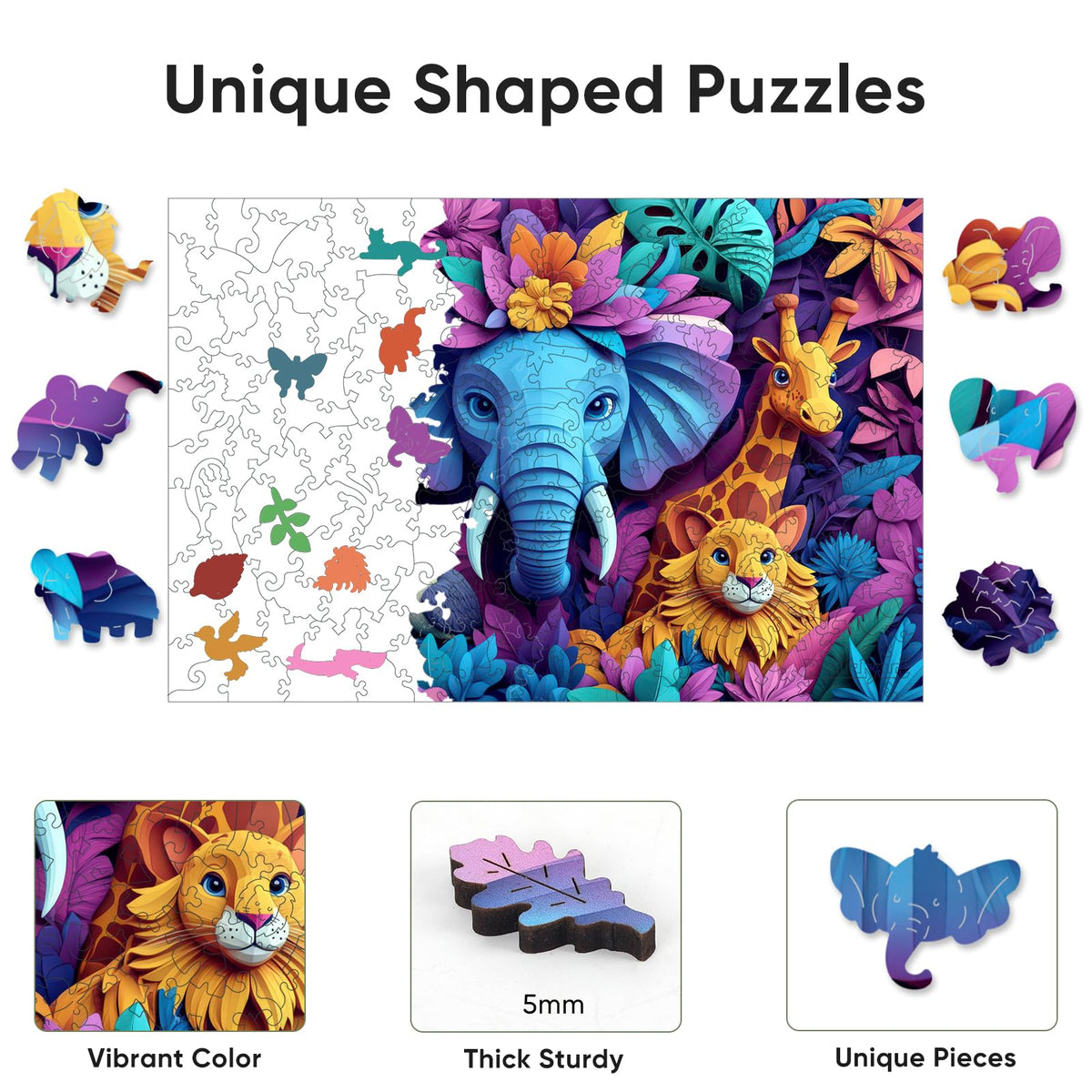 Wooden Puzzles for Adults (Animal World / 500 pieces)