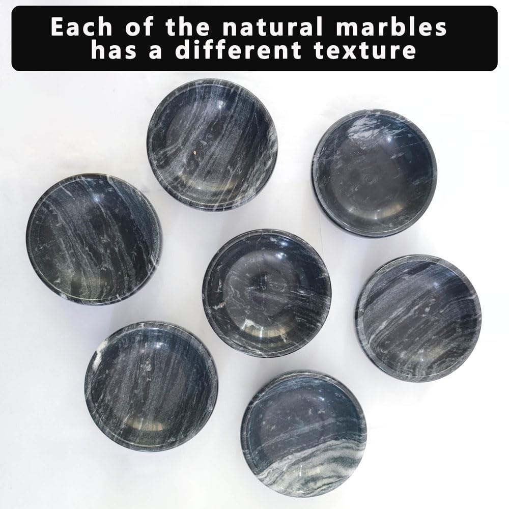 Handmade Natural Marble Incense Holder 9 Hole Design Ash Catcher Tray for Incense Sticks (Black)