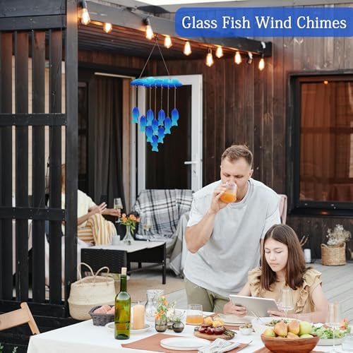 Sea Glass Fish Wind Chimes for Outside