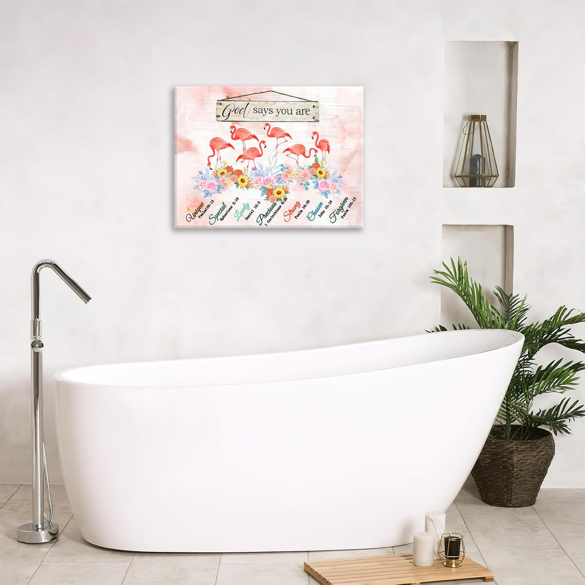 Flamingo Canvas Wall Art Inspirational Painting Framed ArtWork 16"x20" (Flamingoes / 20"L x 16"W)