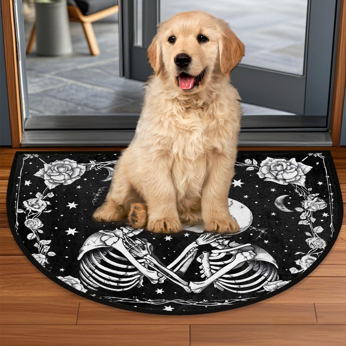 Halloween Half Round Door Mat Non Slip Half Circle Rugs (Z:halloween 1)