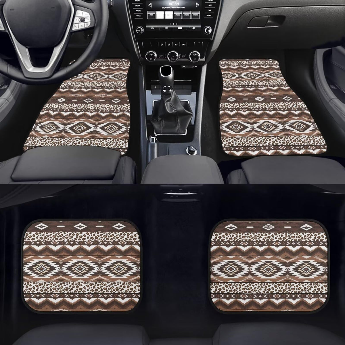 Aztec Car Floor Mats Non (Brown Aztec)