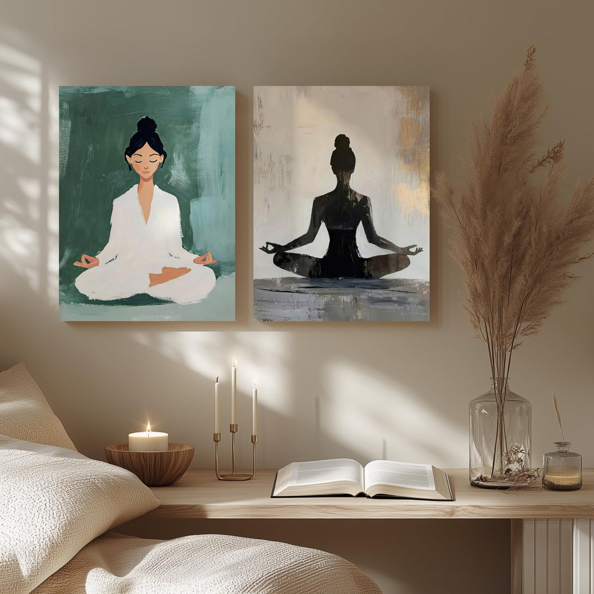 Wrapped Canvas Green Meditation Yoga Zen Wall Art 16x24 in (Green / 24"L x 16"W)