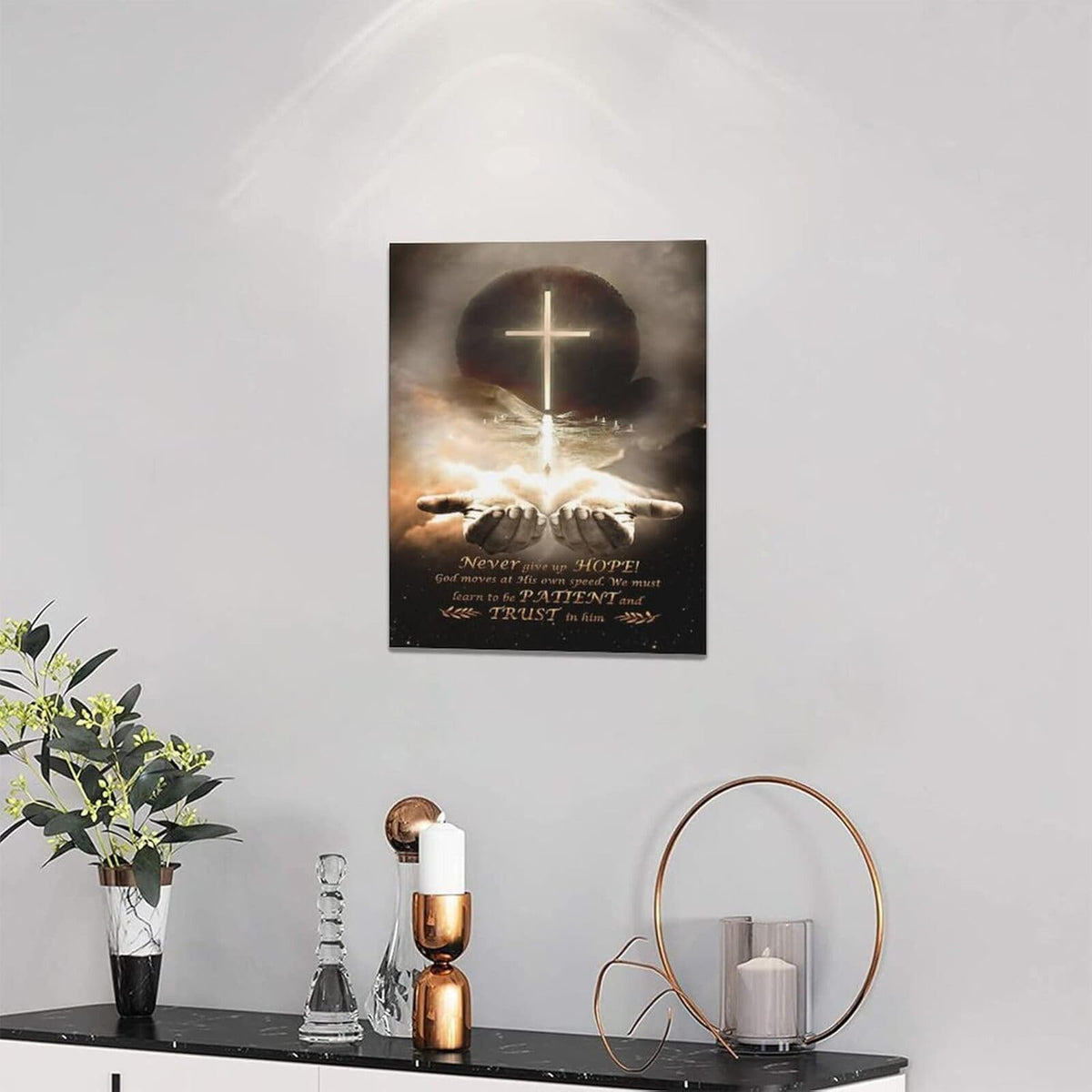 Christian Wall Art Hand Of God Quotes Wall Decor Cross Canvas Religious Jesus Painting Pictures Canvas Prints Framed Modern Artwork For Home Living Room Bedroom 24"x20" (Christian 1 / 24"L x 20"W)