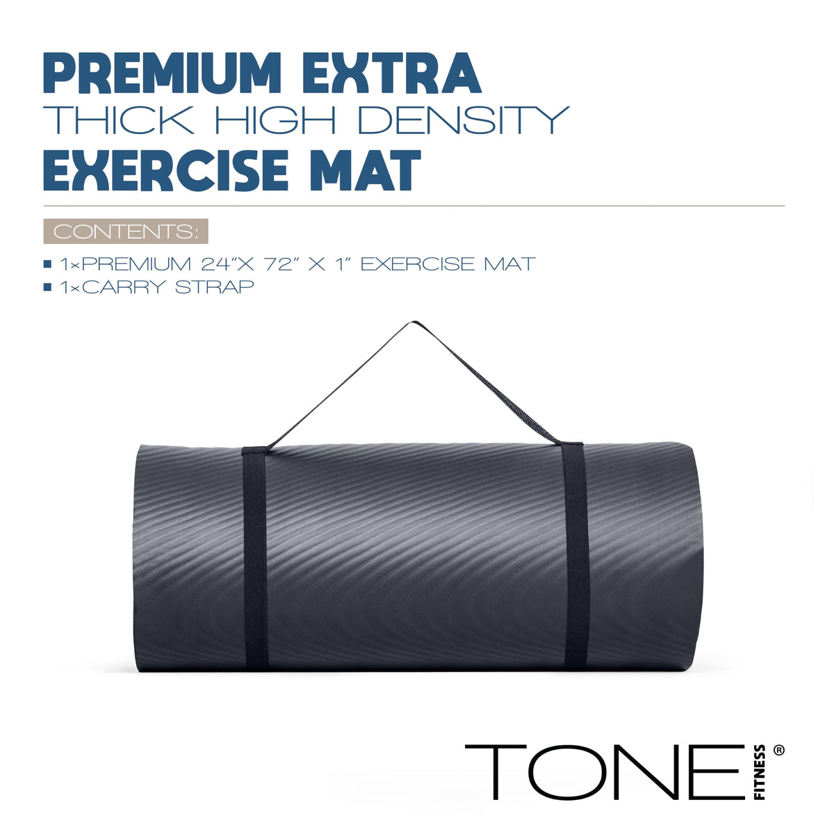 1" Extra Thick Yoga Mat (Wave / Black)