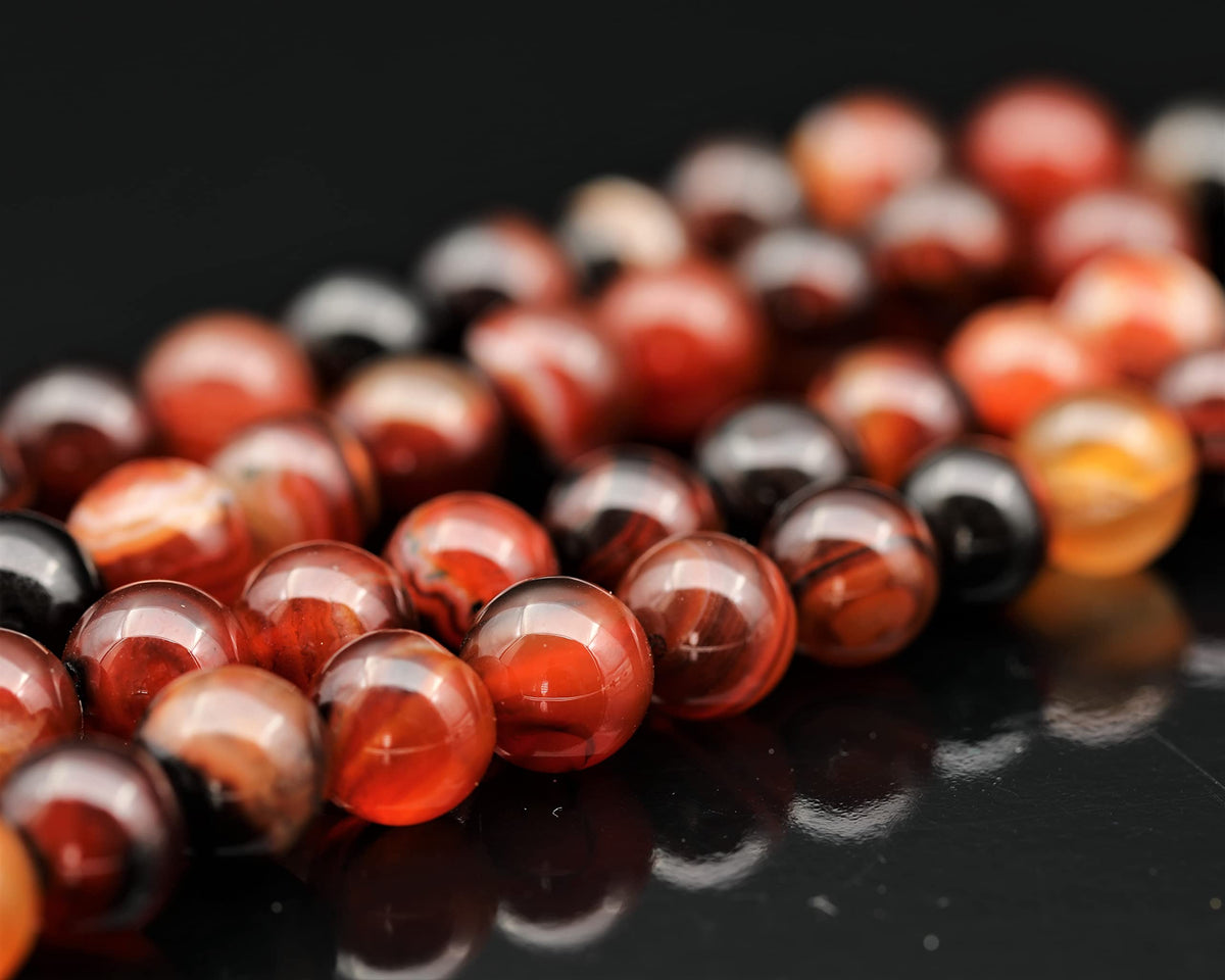 Natural Carnelian Beaded Choker Necklace (Carnelian Agate / 38 Inches)