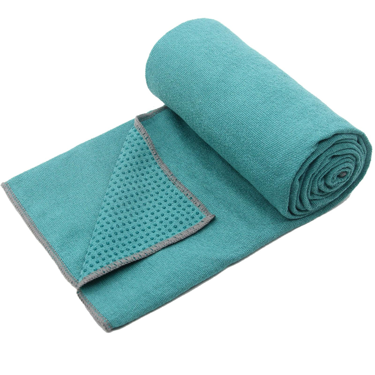 Yoga Towel Hot Yoga Mat Towel with Grip Dots Sweat Absorbent Non (Dark Cyan / 72" x 24")