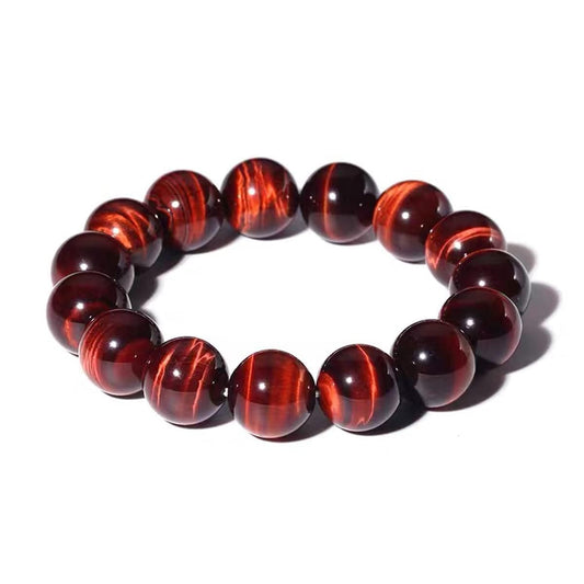 14MM Red Tigers Eye Bracelet for Men (14MM Red Tigers Eye Bracelet)