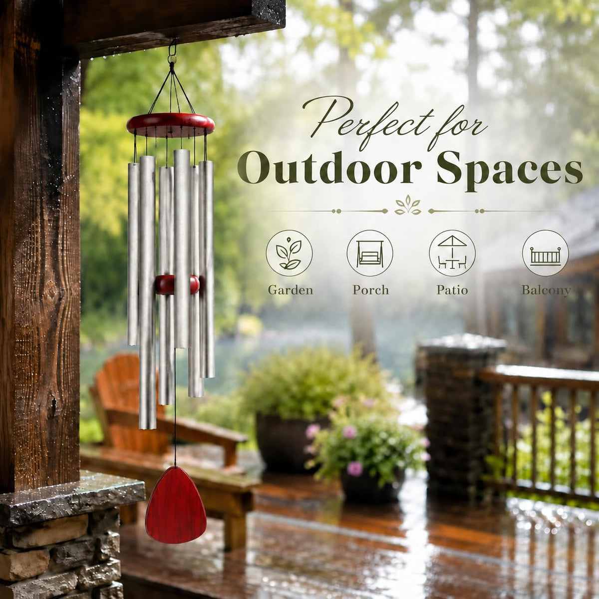 Wind Chimes for Outside Deep Tone (Silver)