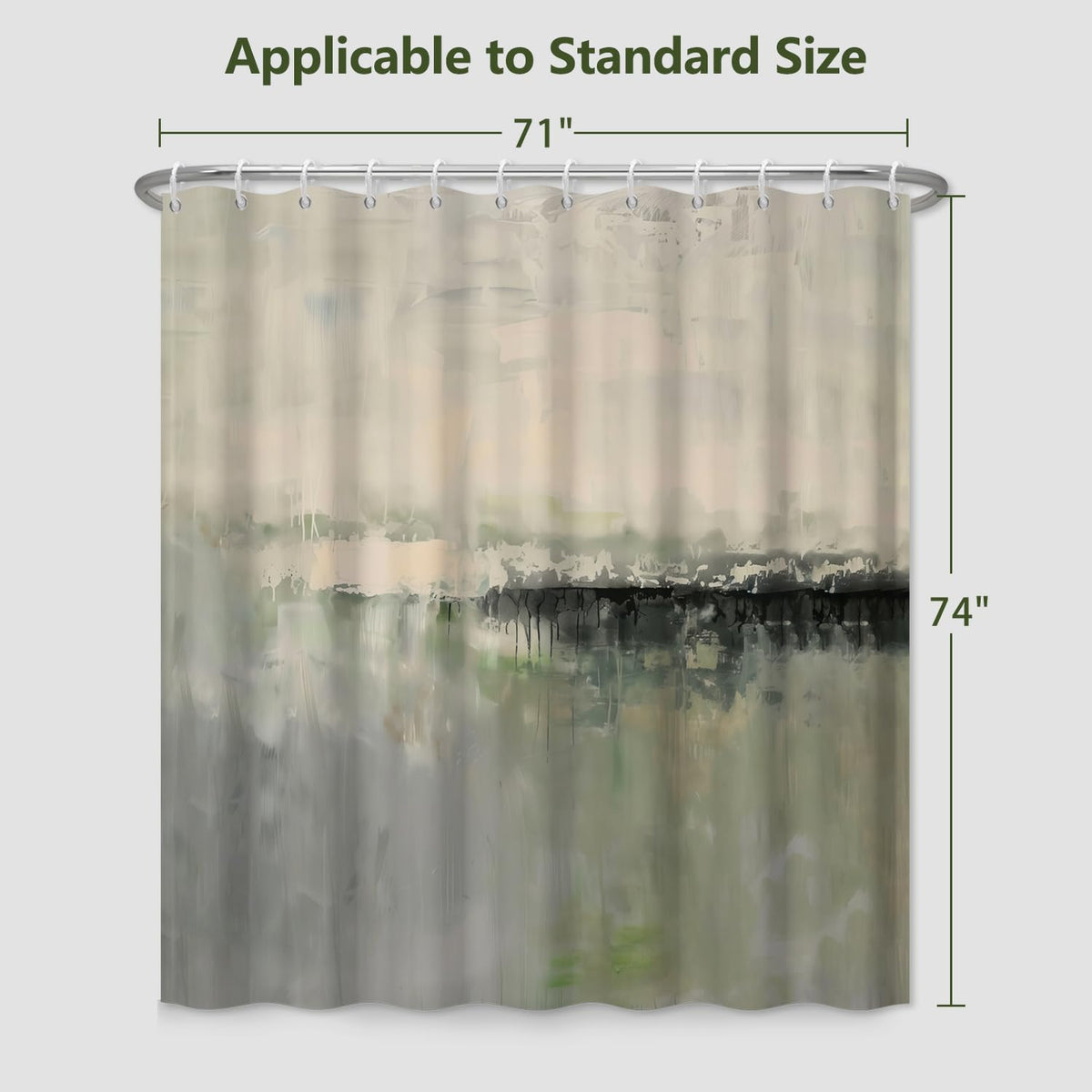 Abstract Watercolor Art Shower Curtain with Rings (Abstract Watercolor Art)