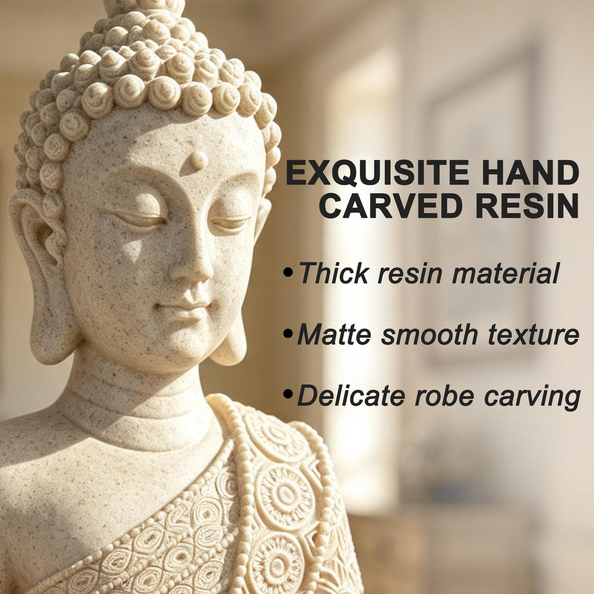 Resin Yellow Sitting Buddha (Yellow)