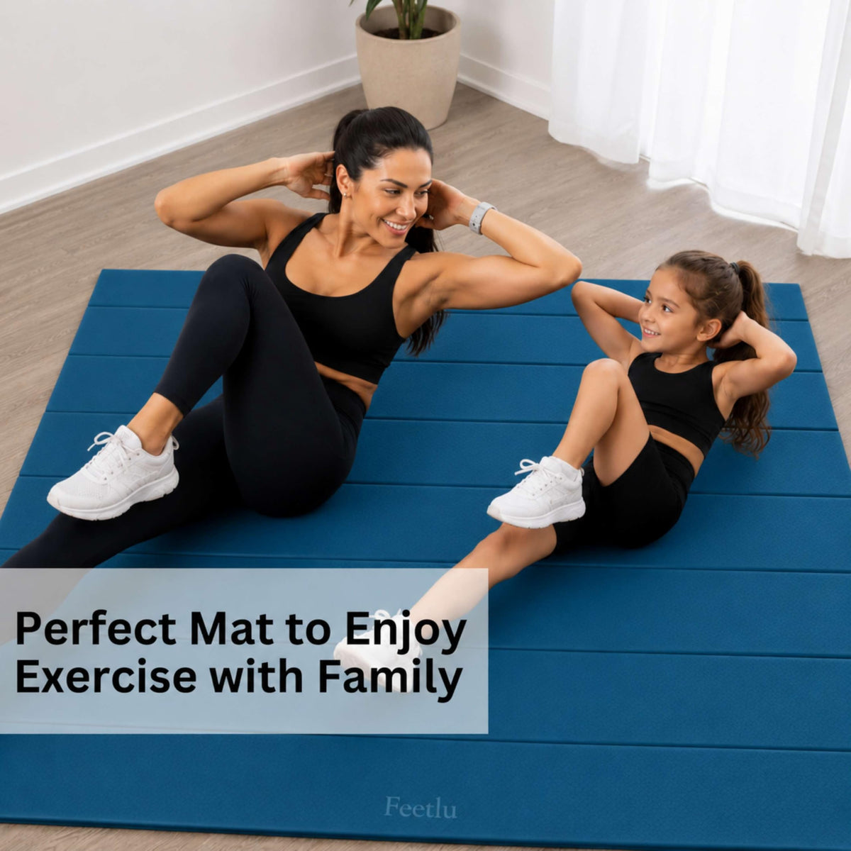 Original Foldable Yoga Mat XL (Ocean Depths + Poinciana / 48" x 72" x 1/3")