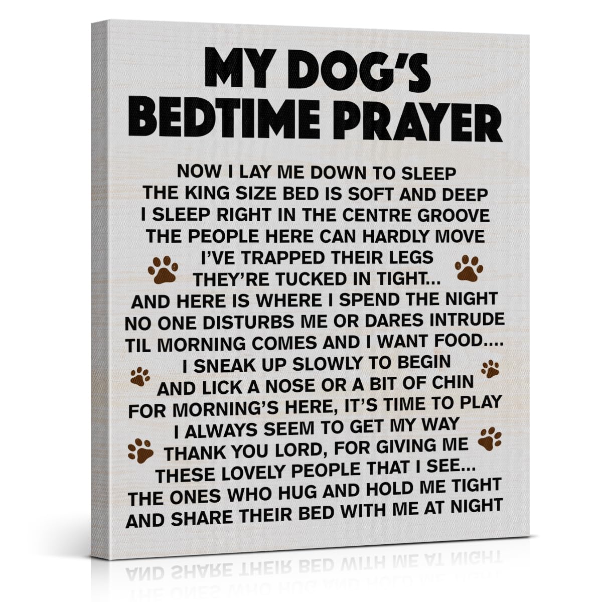 Christian My Dog's Bedtime Prayer Poster Painting Wall Decor (Dog's Bedtime Prayer)