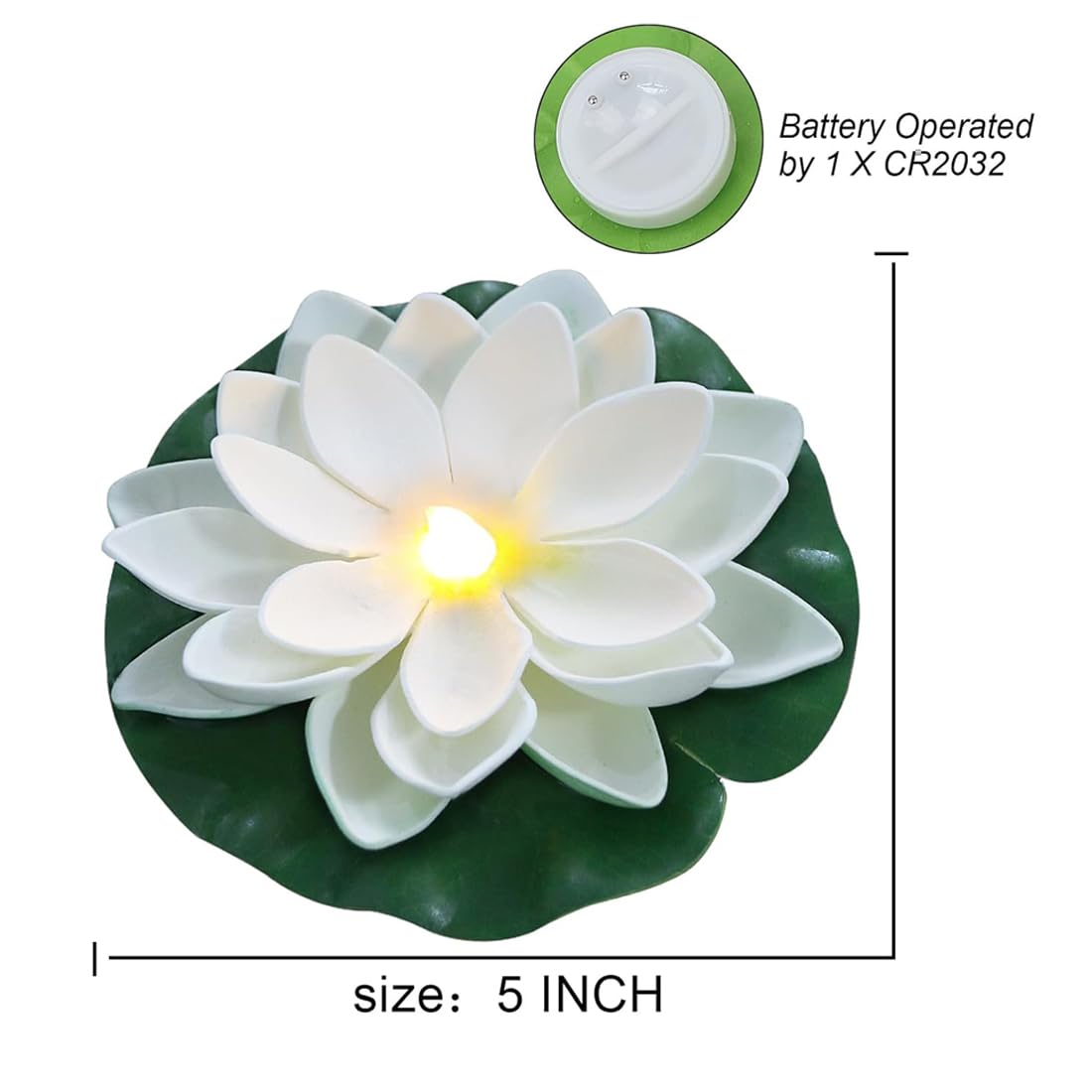 14 PCS Waterproof Floating Lotus Light (Warm White)
