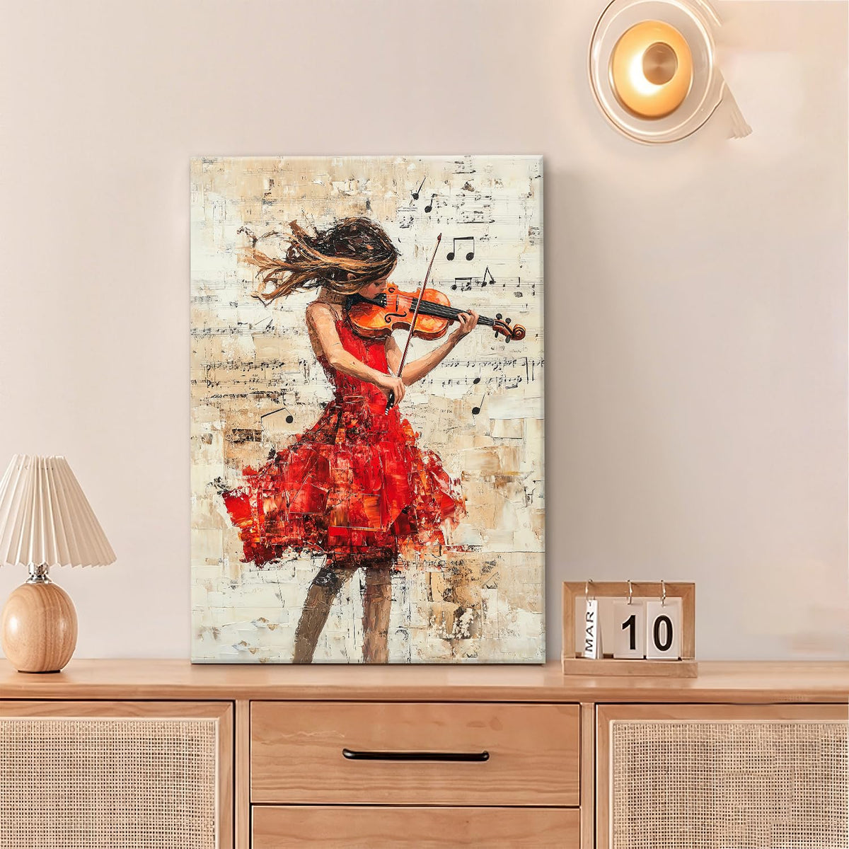 Music Wall Art (24"L x 16"W / Violin girl)