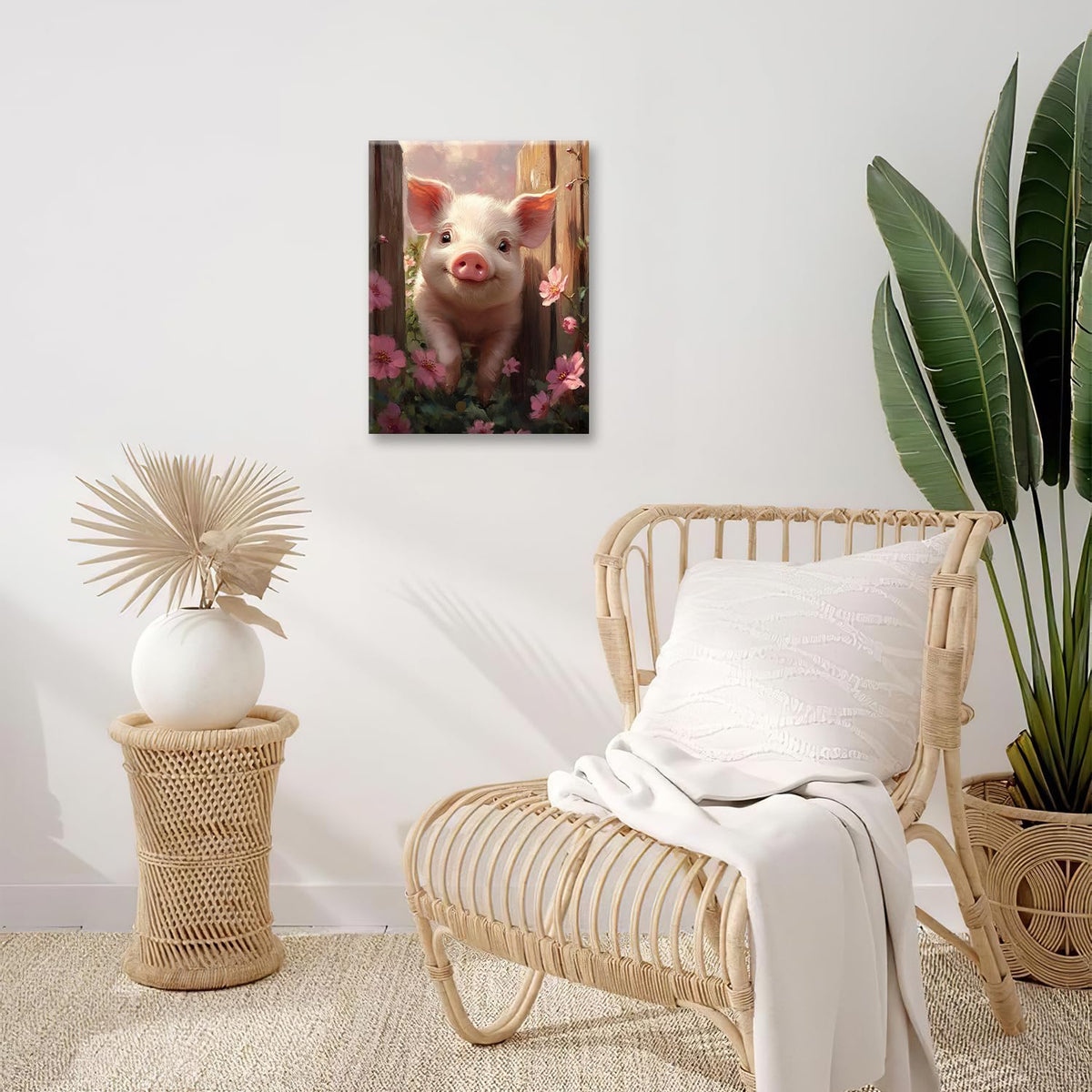 Farmhouse Pig Wall Art (16"L x 12"W / Pig)