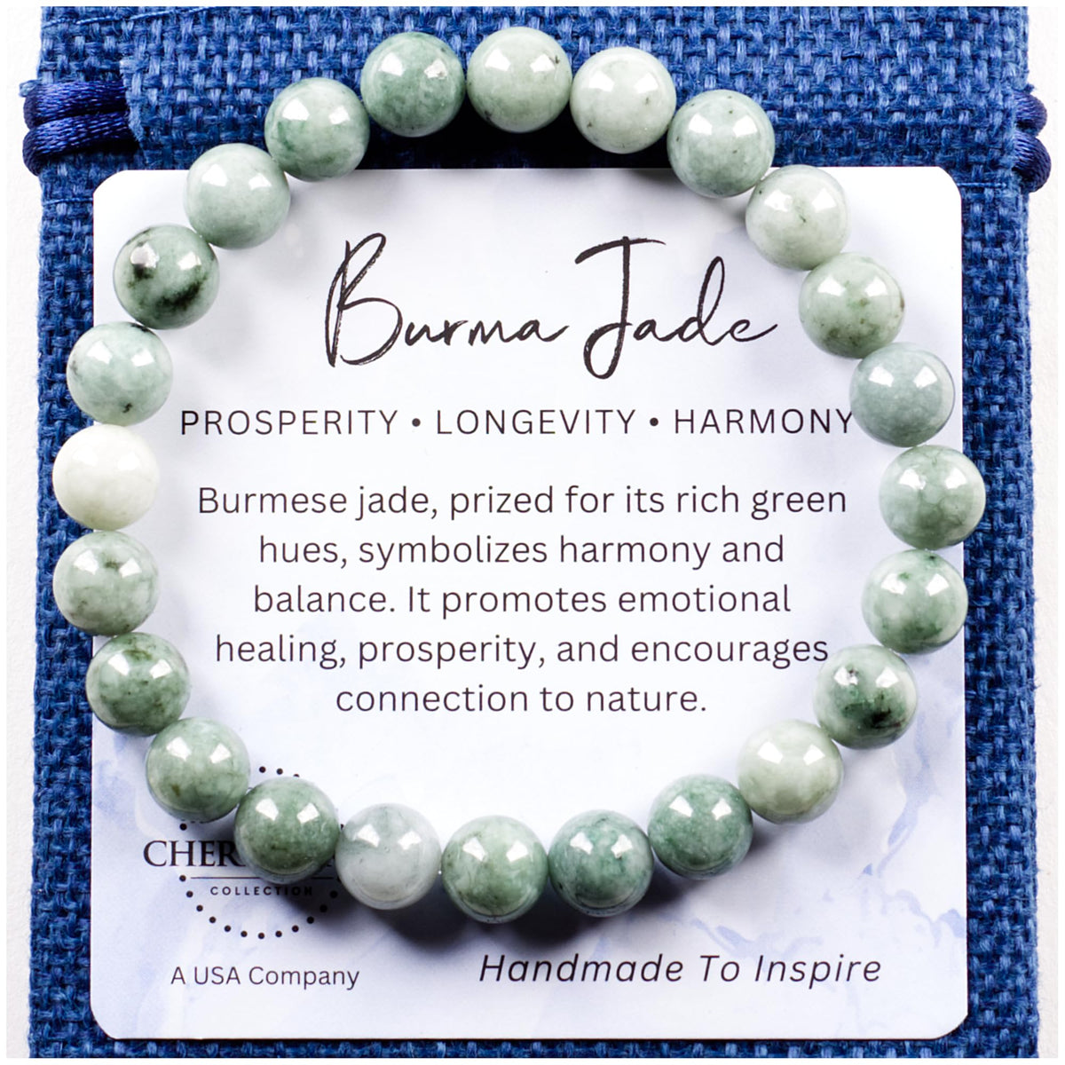Burma Jade Bracelet 8mm Beaded Bracelet (Burma Jade / Small)