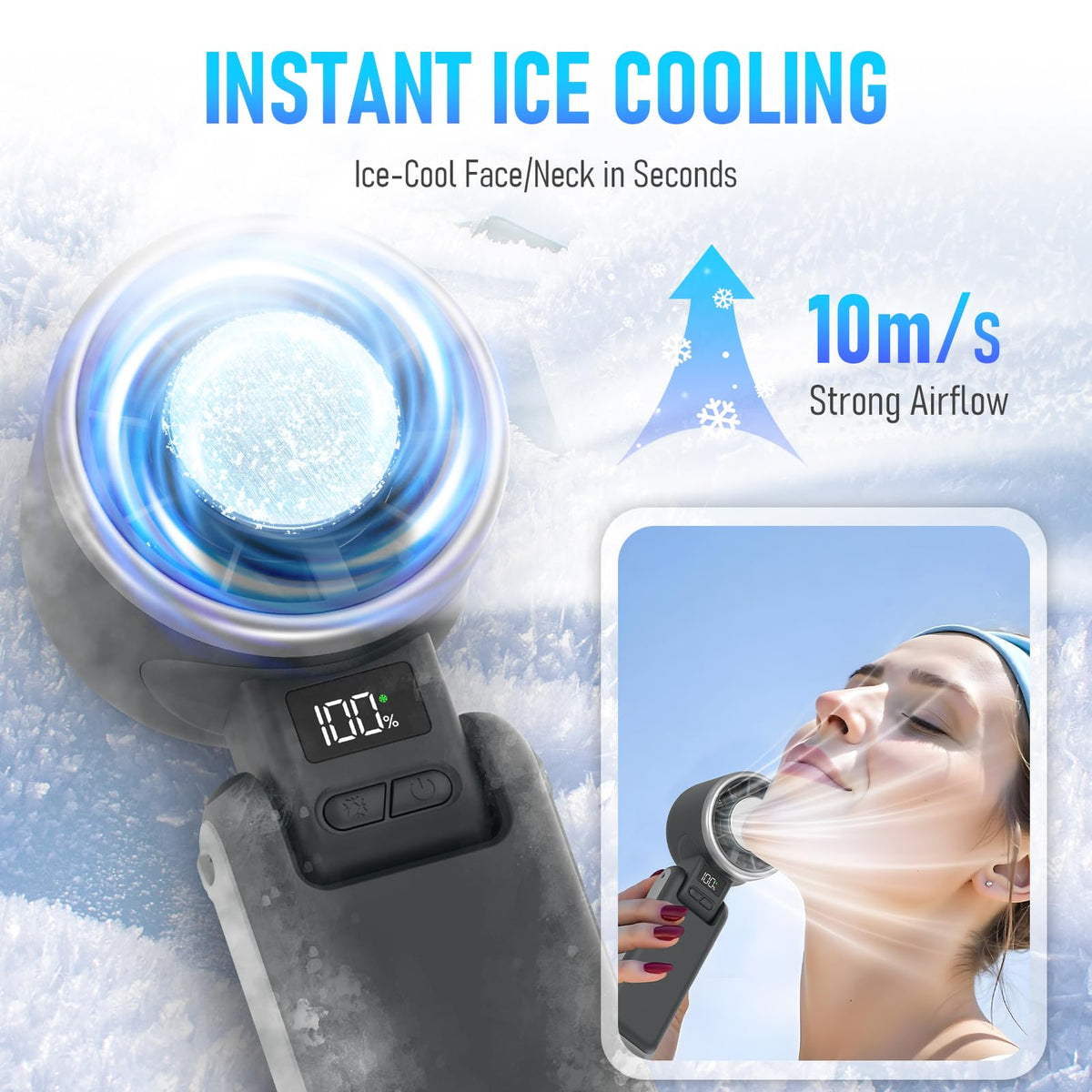 Portable Handheld Cooling Fan (Gunmetal Gray)