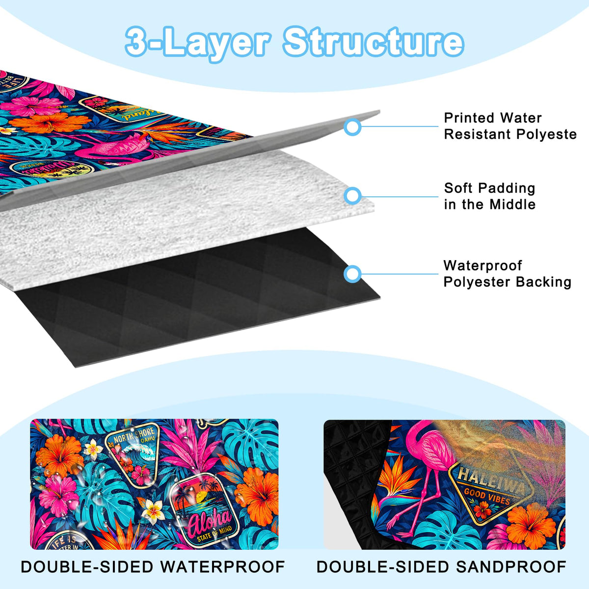 Extra Large Picnic Blanket Waterproof (Rose)