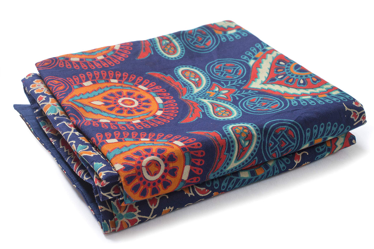 Blue Hippie Mandala Curtains 100 Inch Length for Living Room Bedroom 2 Panels Set Light Filtering Semi Sheer Window Curtains 84 Inch Width Boho Farmhouse Drapes W84xL100 Multicolor (Blue Multicolor / 84"W x 100"L (Pack of 2))