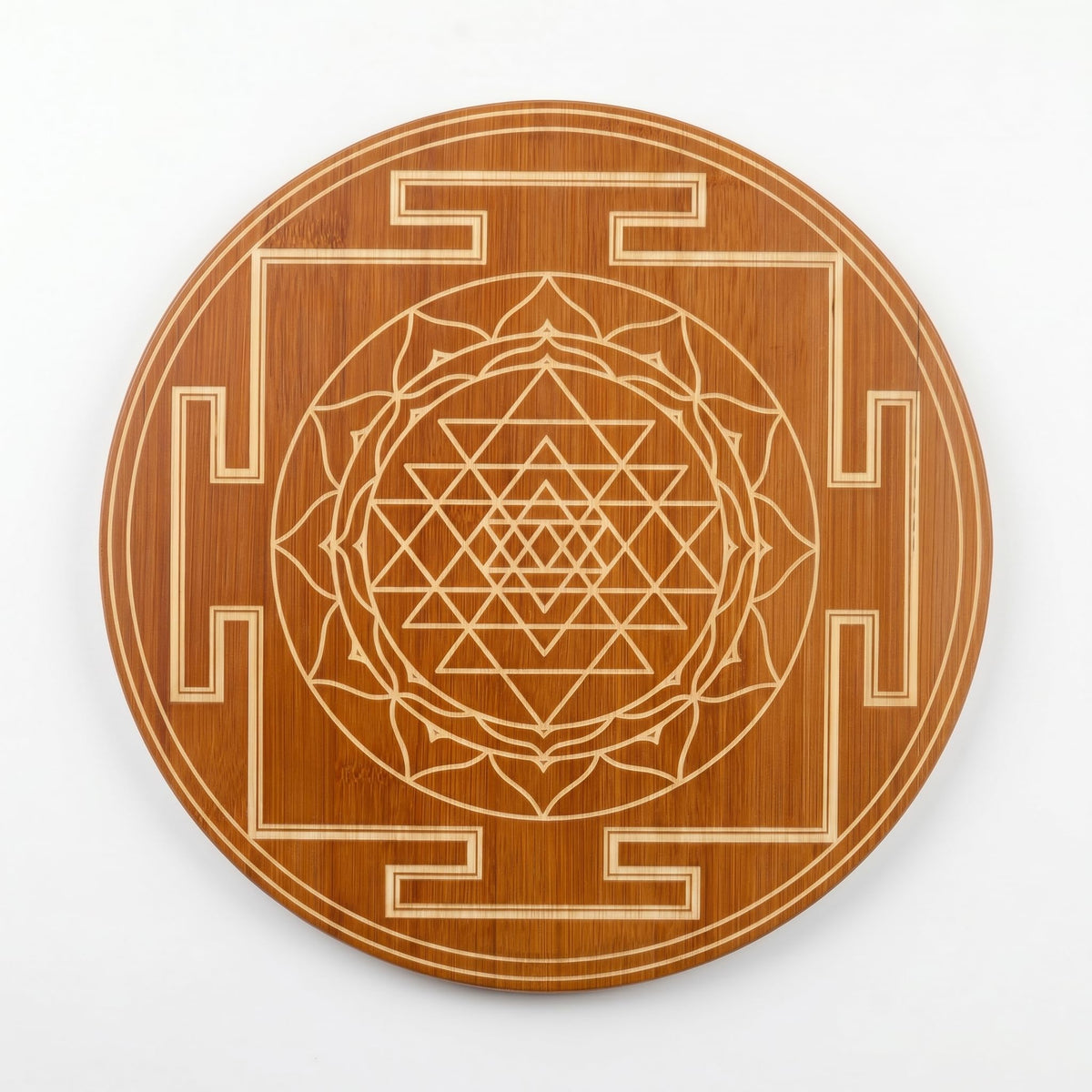 Crystal Grid Board 10" Sri Yantra Bamboo Energy Charging Plate (Sri Yantra)
