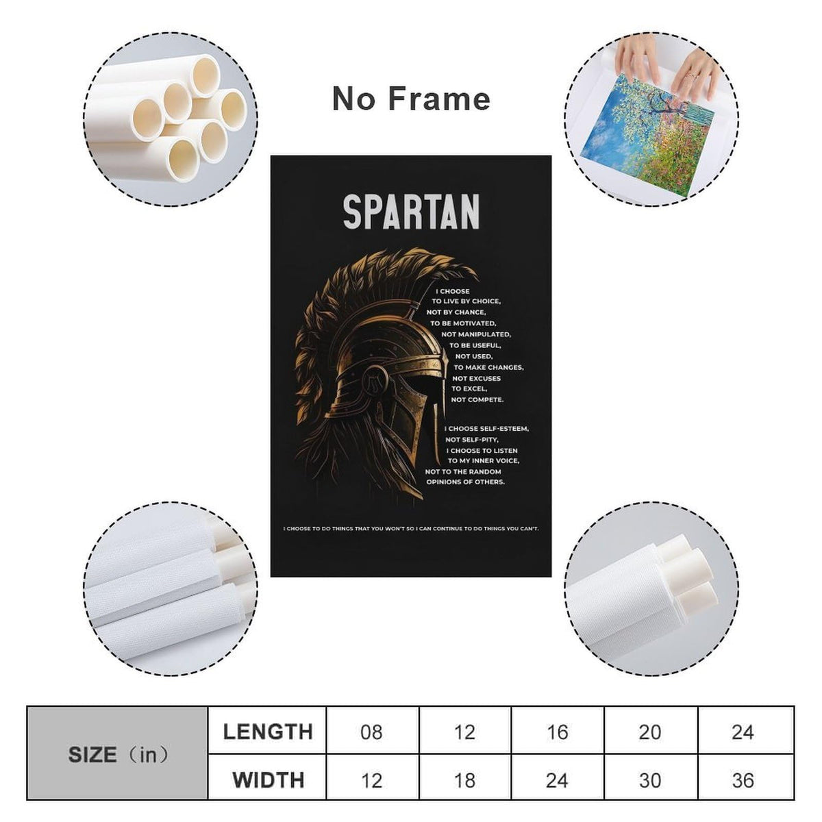 Spartan Quote Motivational Room Aesthetic Canvas Printing Wall Art Prints Wall Decor Posters Black Gold Warrior Helmet Philosophy Modern Home Bedroom Office Gym Decoration 24x36inch (style-18 / 24x36inch(60x90cm) Unframe)