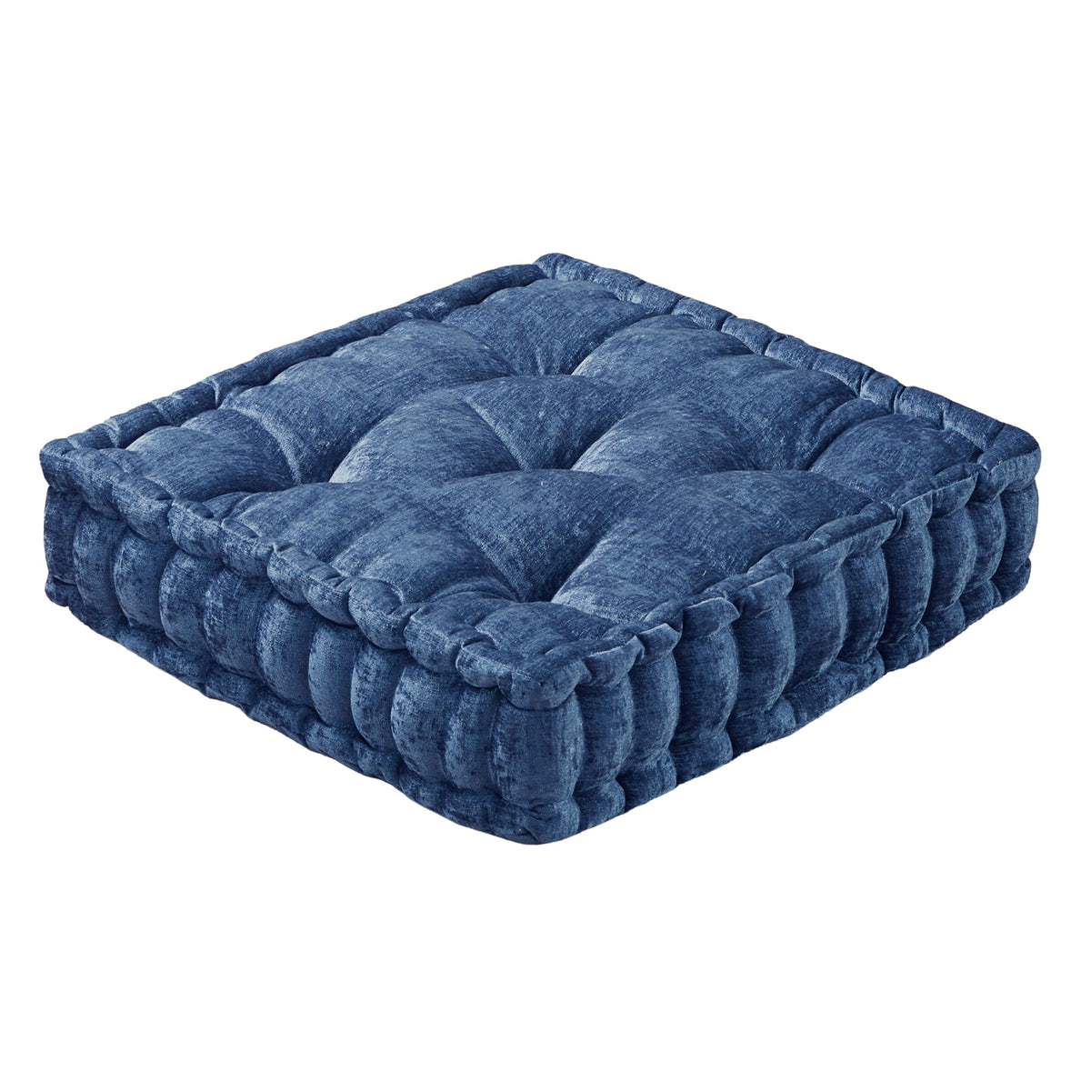 Floor Pillow Large Cushion for Meditation (Square Navy / 20"W x 20"L x 5"H)
