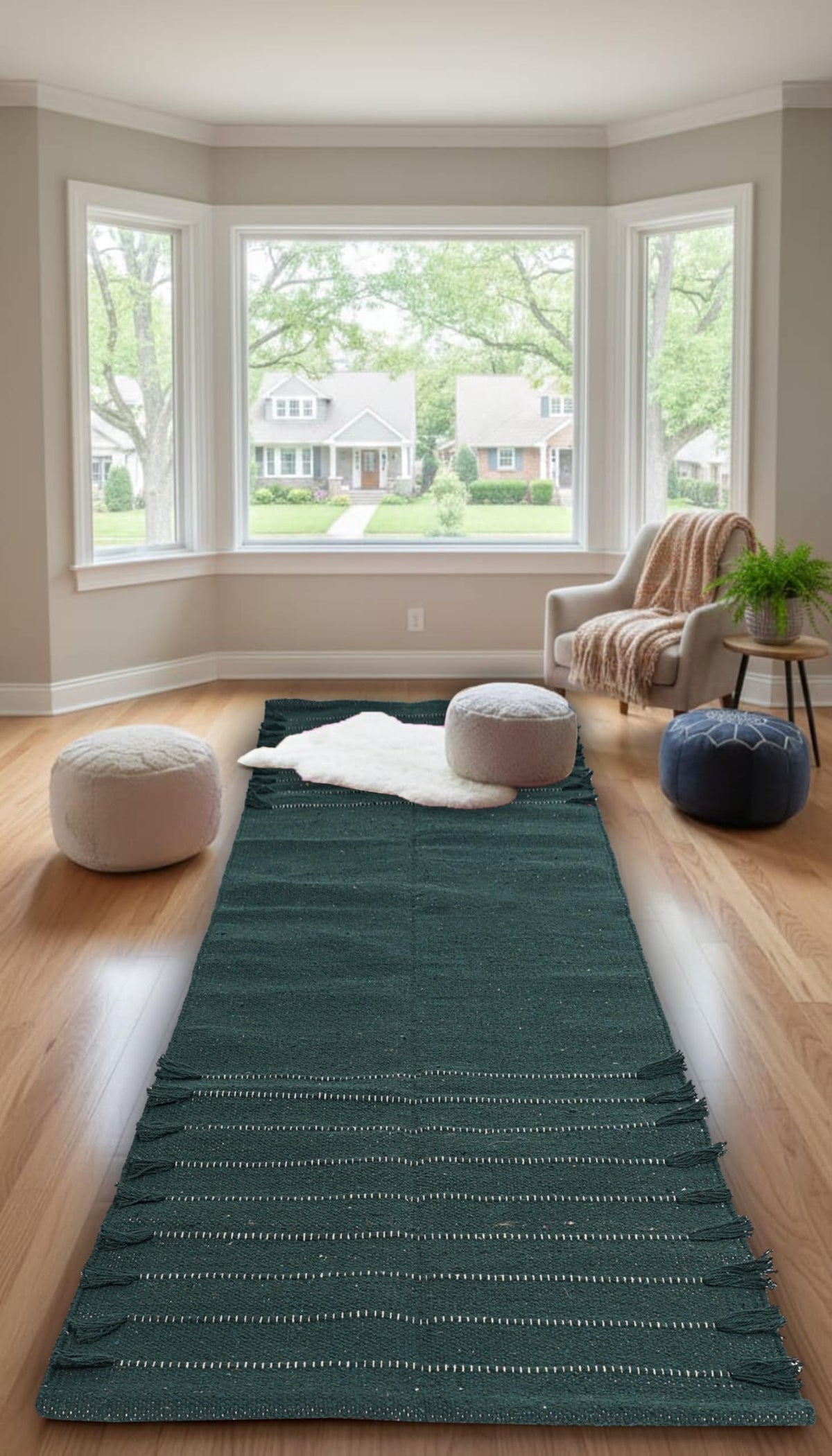 Indian Handmade 100% Organic Cotton Yoga Mat (Green)