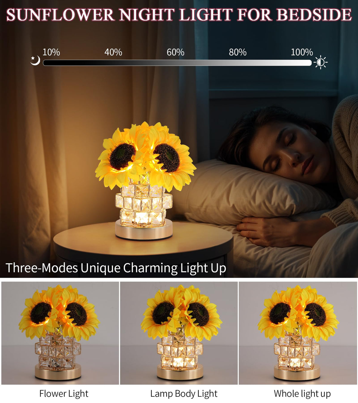 Sunflowers Flower Lamp (Crystal)