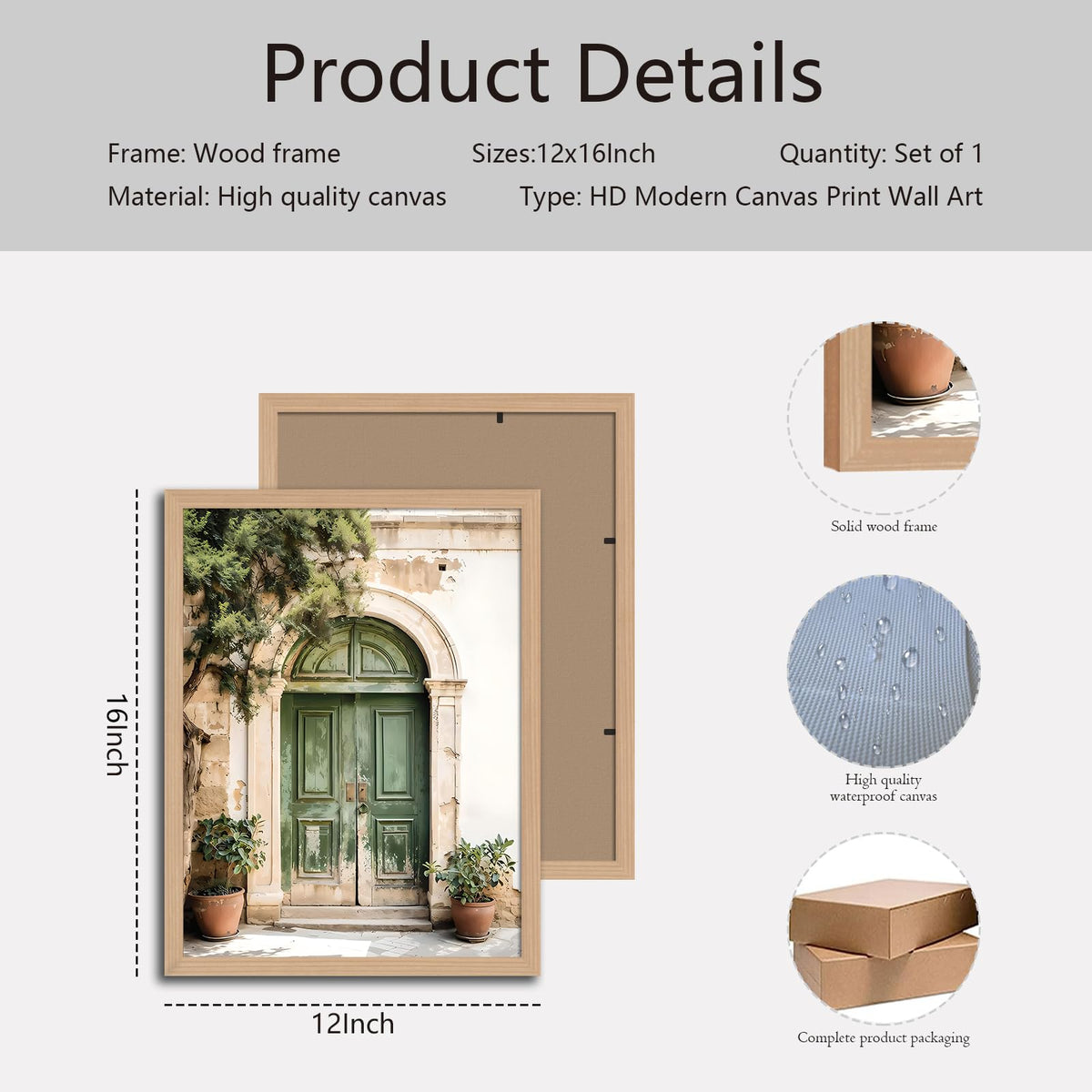 Mallorca Green Door Wall Art (Window / 12"L x 16"W)