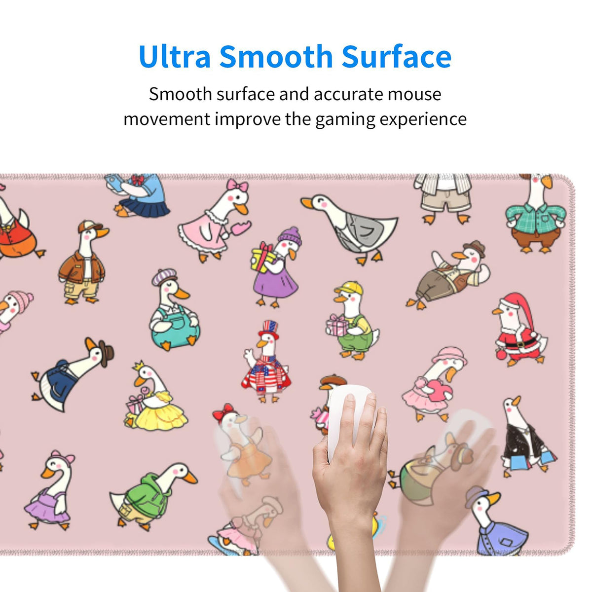 Pink Cute Goose Mouse Pad (Funny Goose3)