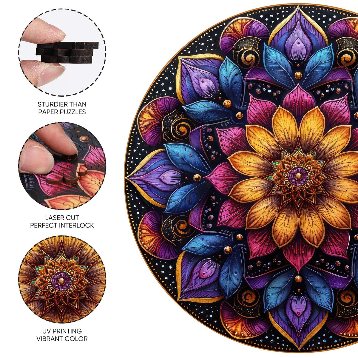 Wooden Puzzles for Adult (200Pcs / Mandala Flower)