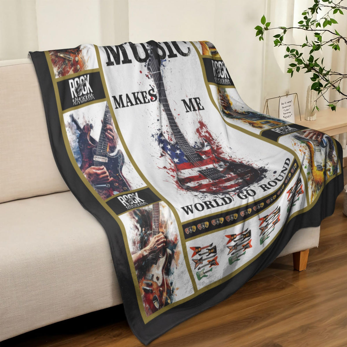 Guitar Fleece Blanket Musical Instrument Gifts Room Decor 50"x60" (Guitar / 50"X60")