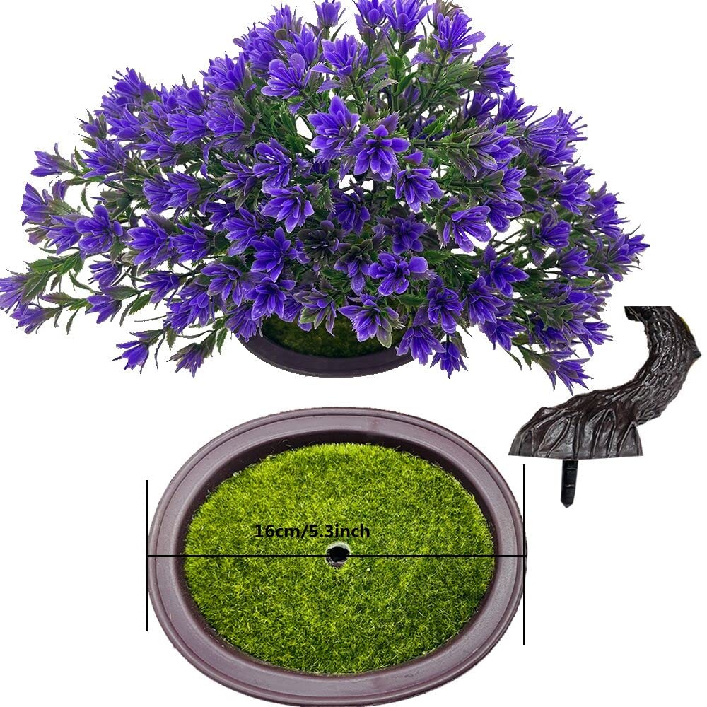 Artificial Bonsai Tree Juniper Faux Plants Indoor Small Fake Plants Decor with Pots for Home Table Office Desk Bathroom Shelf Bedroom Living Room Farmhouse Decorations (A)