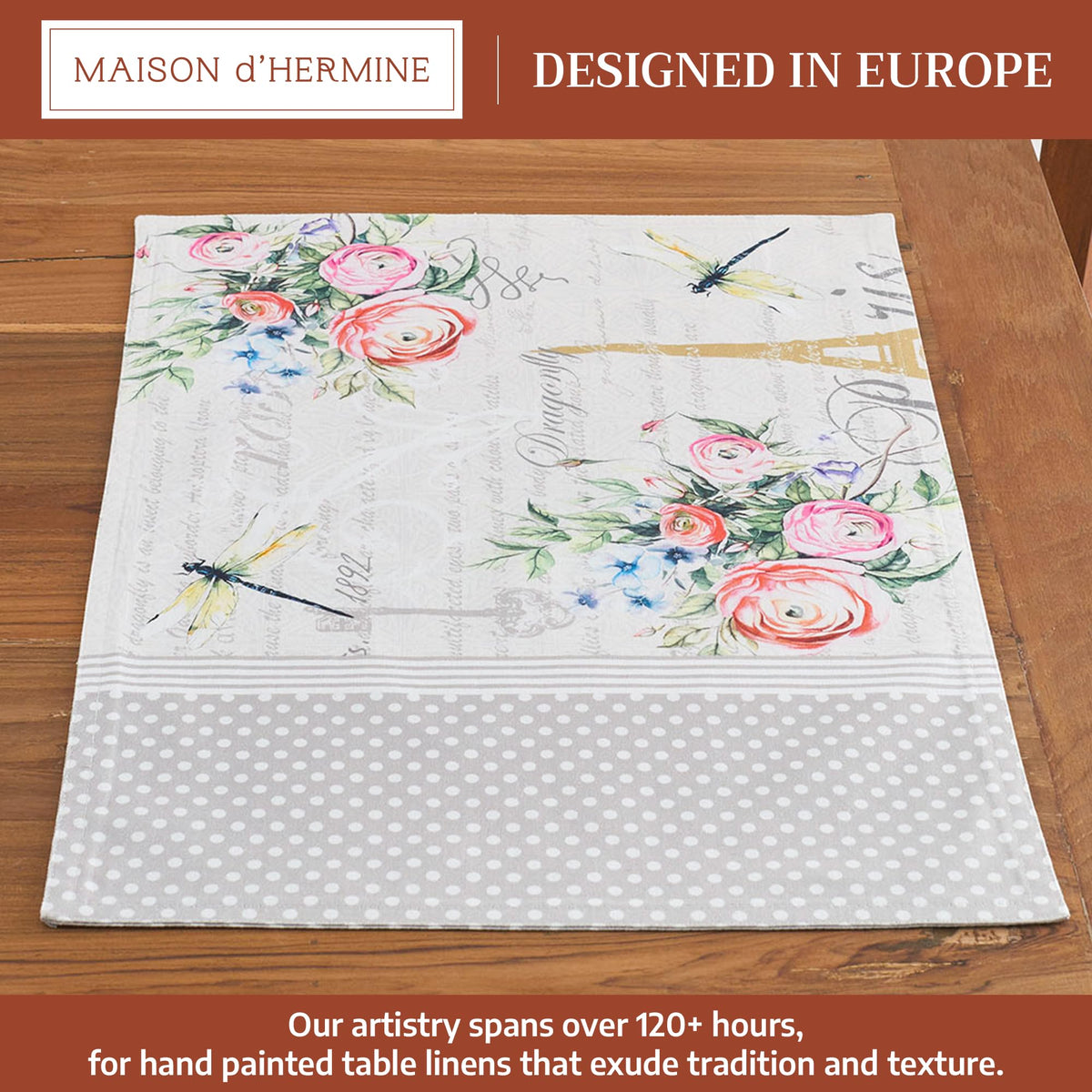 Placemats Set of 2 Reusable 100% Cotton (002 - Champ De Mars / 13" X 19" (Pack of 2))