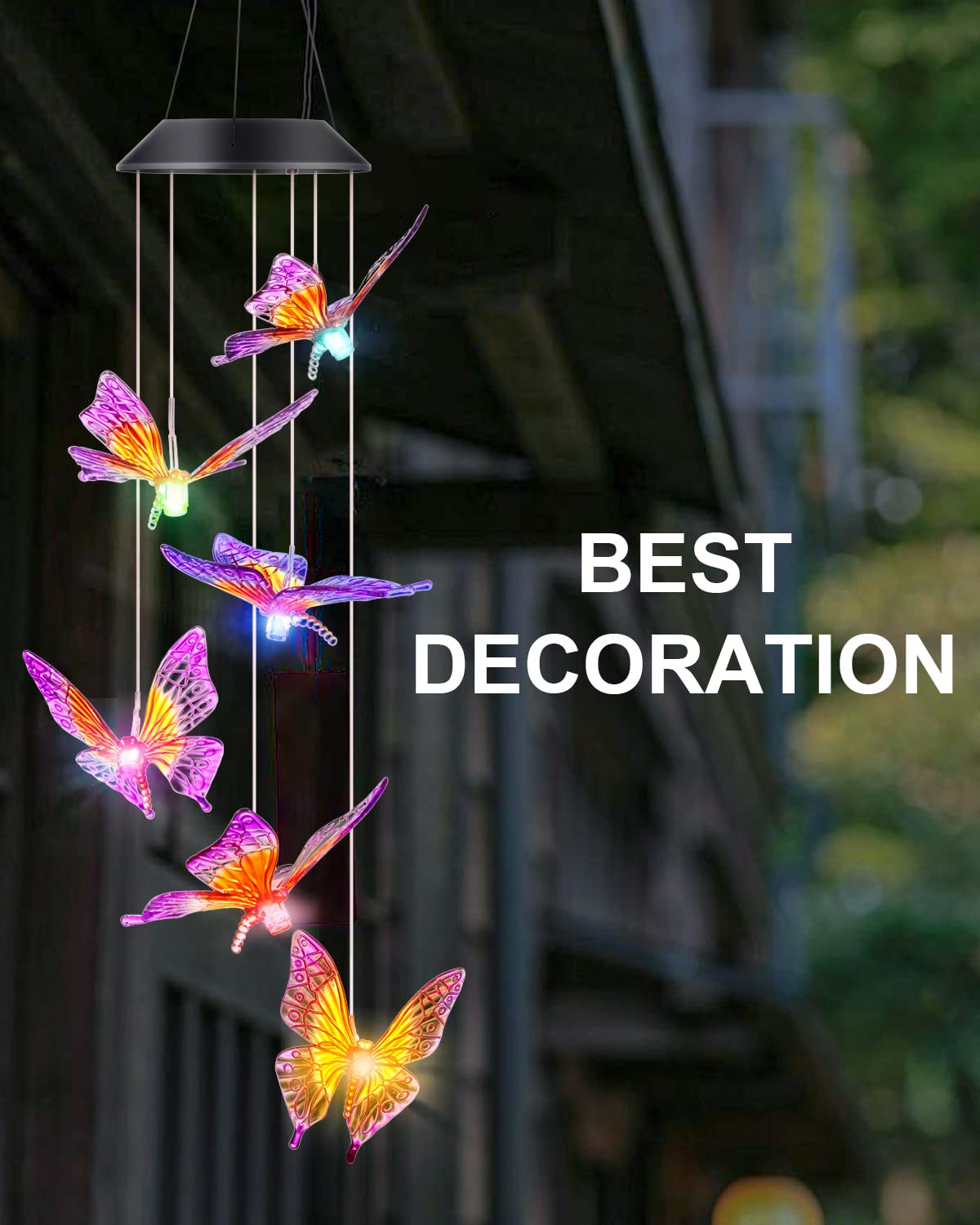 Butterfly Wind Chimes (Purple Butterfly (No Tube))