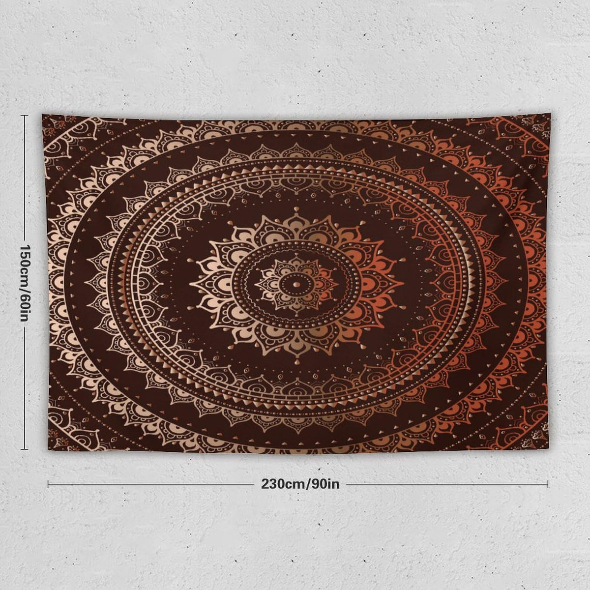 Mandala Tapestry Wall Hanging Enclosing Magic Circle Egyptian Folkloric Culture Pattern Tapestries Home Decor for Living Room Bedroom Farmhouse Apartment Dorm 60"x90" (60"L x 90"W / Mandala-43)