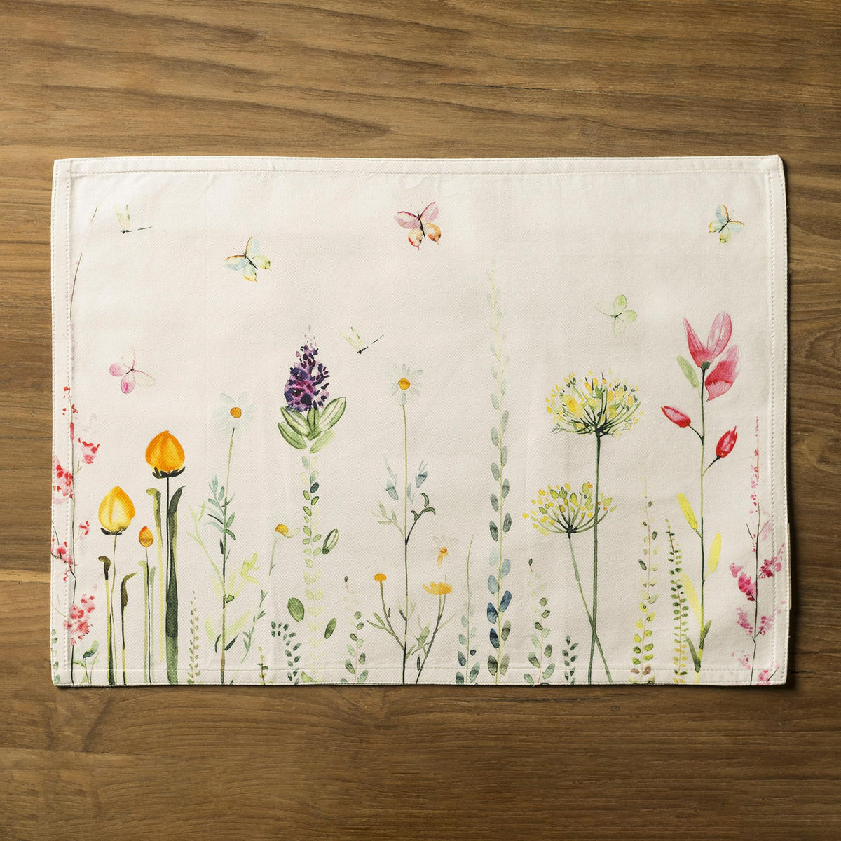 Placemats Set of 4 Reusable 100% Cotton (040 - Botanical Fresh / 13" X 19" (Pack of 4))