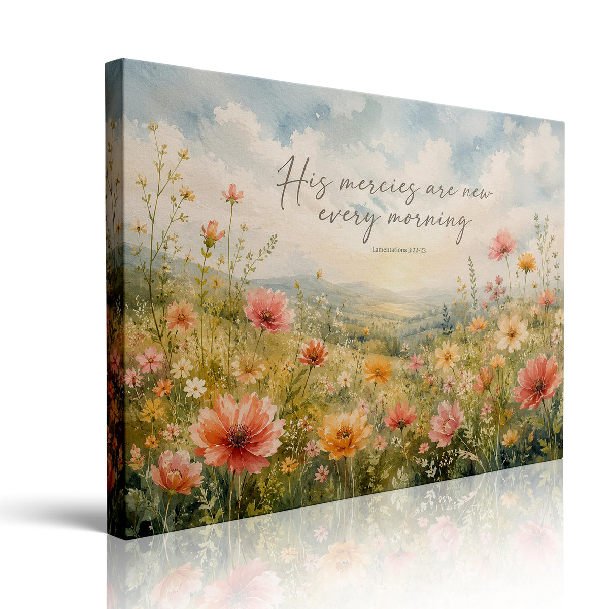 Christian Bible Verse Canvas Wall Art Framed Floral Home Decor 16x24 Inch (Bible Verse / 24"L x 16"W)