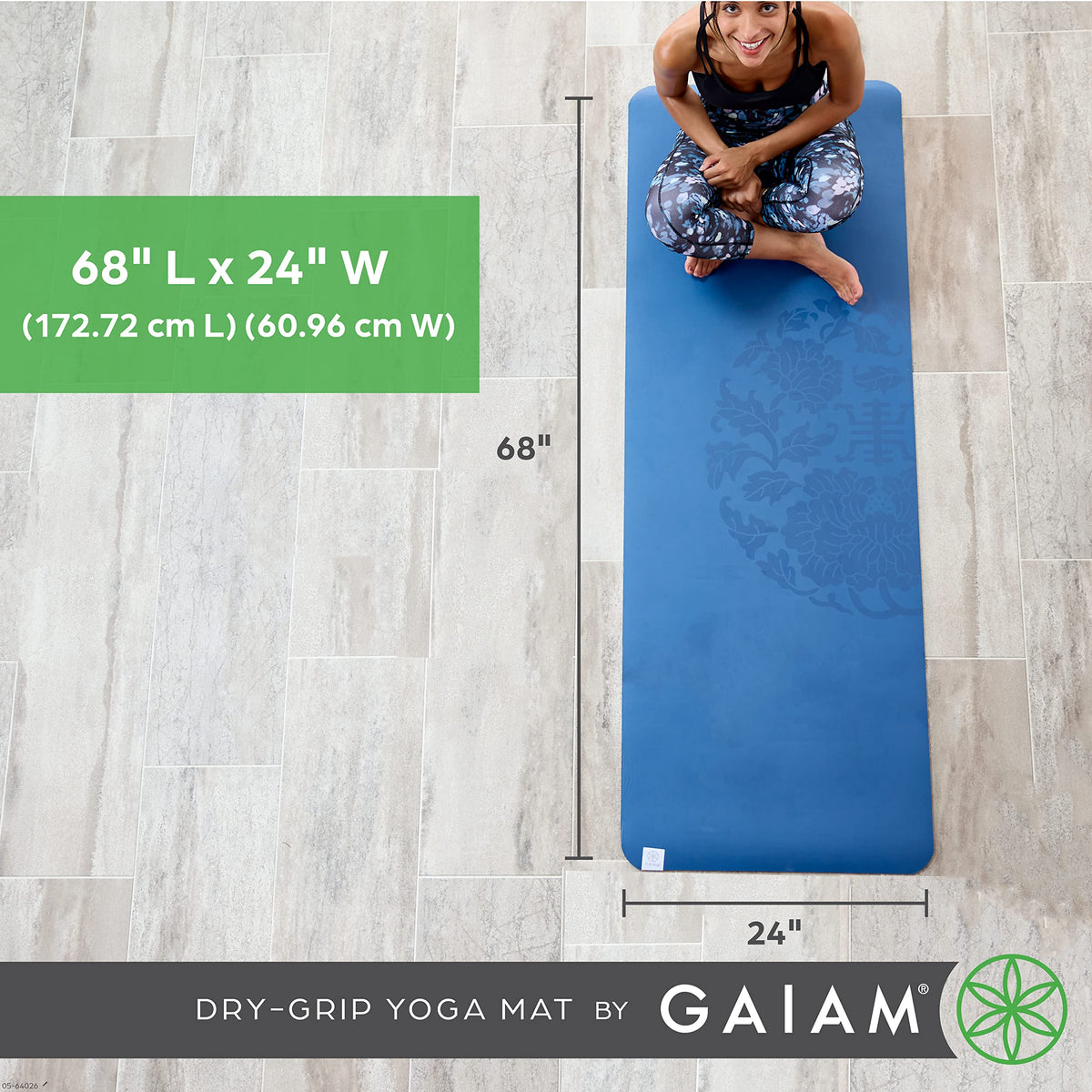 Dry Grip Yoga Mat (Purple (Standard))