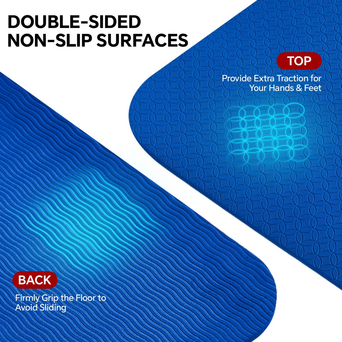 Extra Large Yoga Mat 6'x4' (Blue / 72" x 48" x 0.3")
