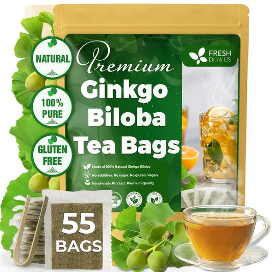 Premium 55 Ginkgo Biloba Leaf Tea Bags (55 Tea Bag)