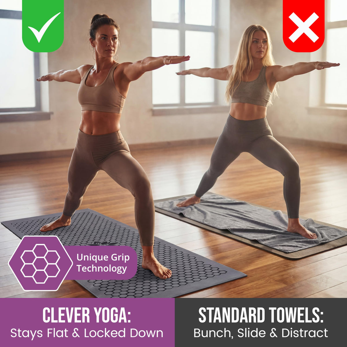 Hot Yoga Mat Towel (Gray)