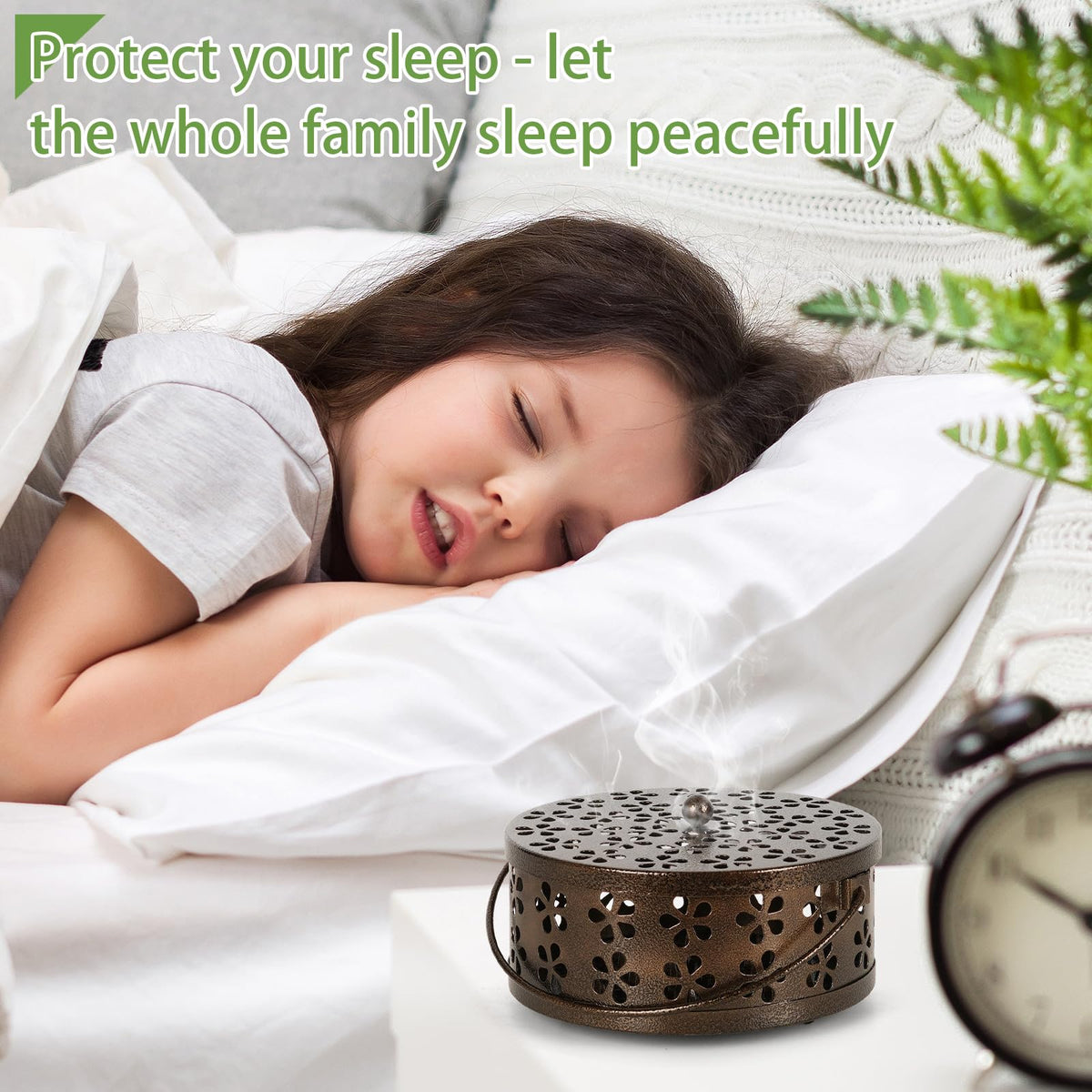 2 Pack Portable Mosquito Coil Holder with Handle (Bronze+black)