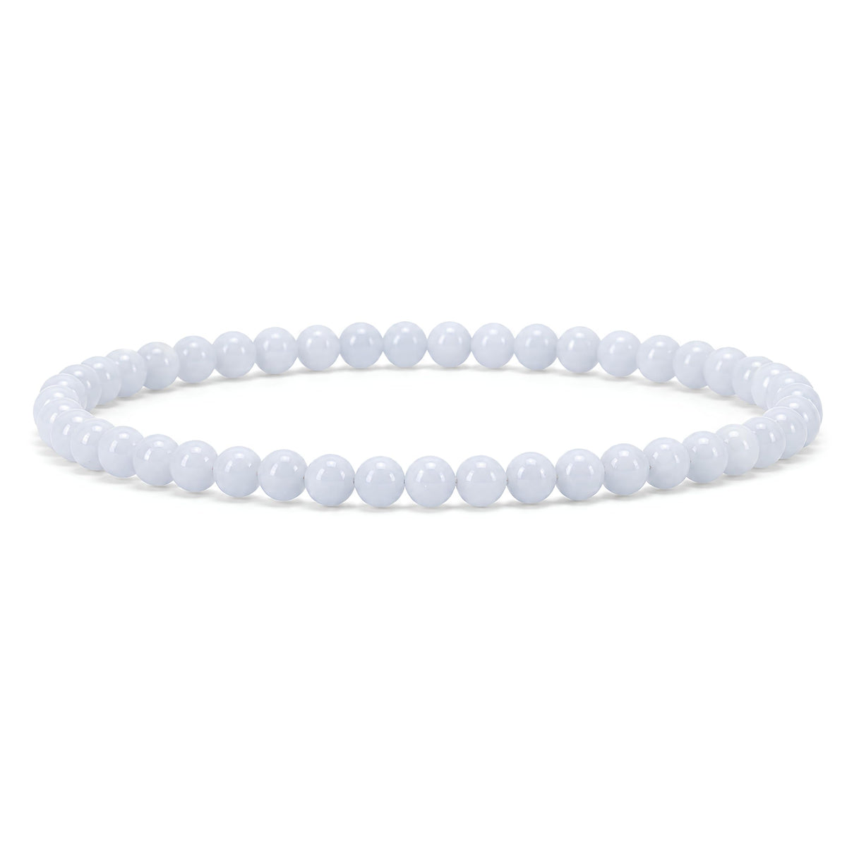 Angelite Bracelet 4mm Beaded Bracelet (Angelite / Small)