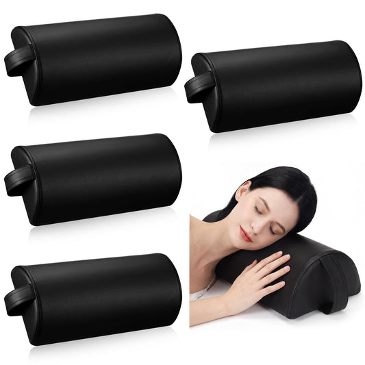 4 Pcs Half Round Massage Table Bolster Pillow Pad with Strap Handle (6"w X 3"h X 13"L)