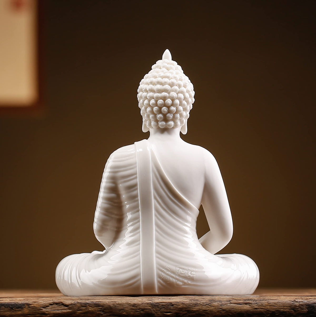 6 inch Small White Buddha Statue for Home Decor (White)